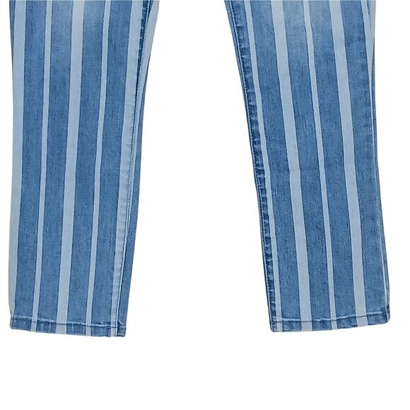 RSQ Jeans Womens Size 0 Blue White Stripe High Rise Ankle Skinny Y2K Coastal - Picture 4 of 12